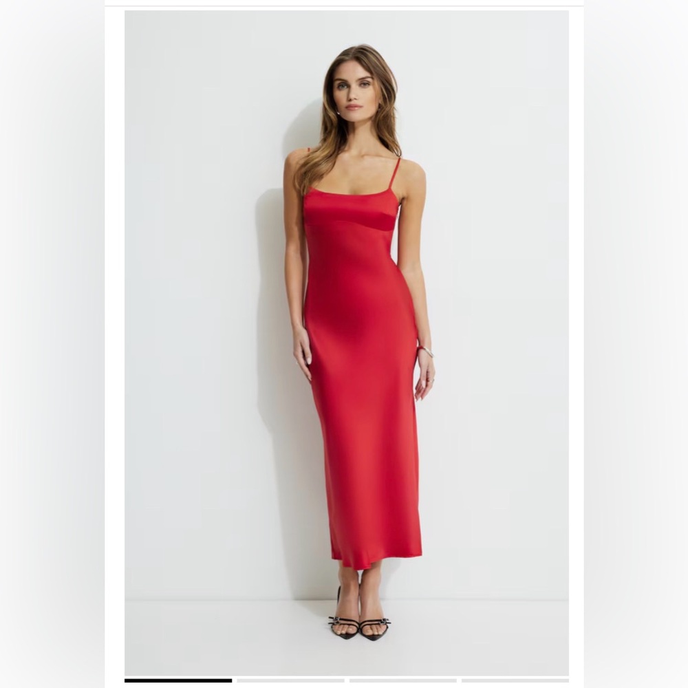 Dynamite Ruby Red Satin Dress